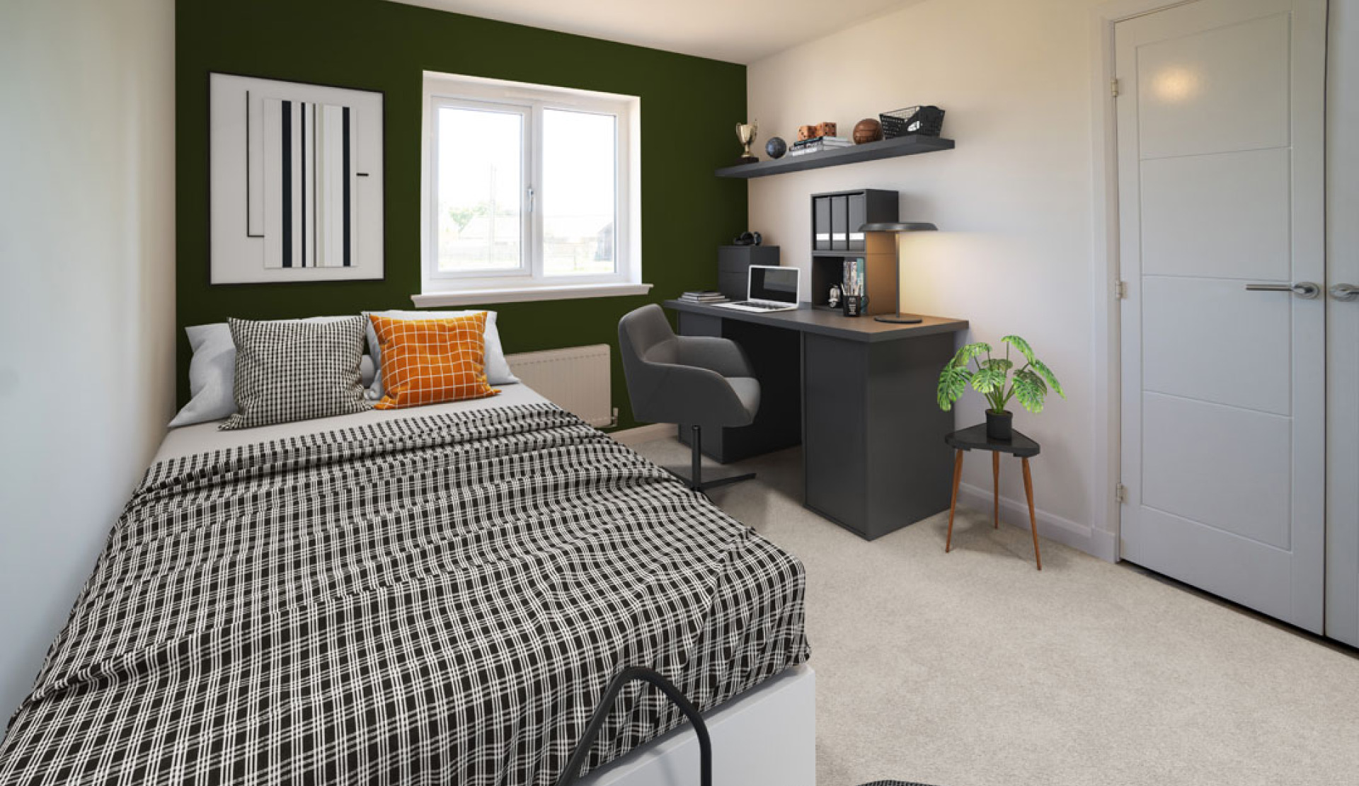 Bedroom 4 C green wall
